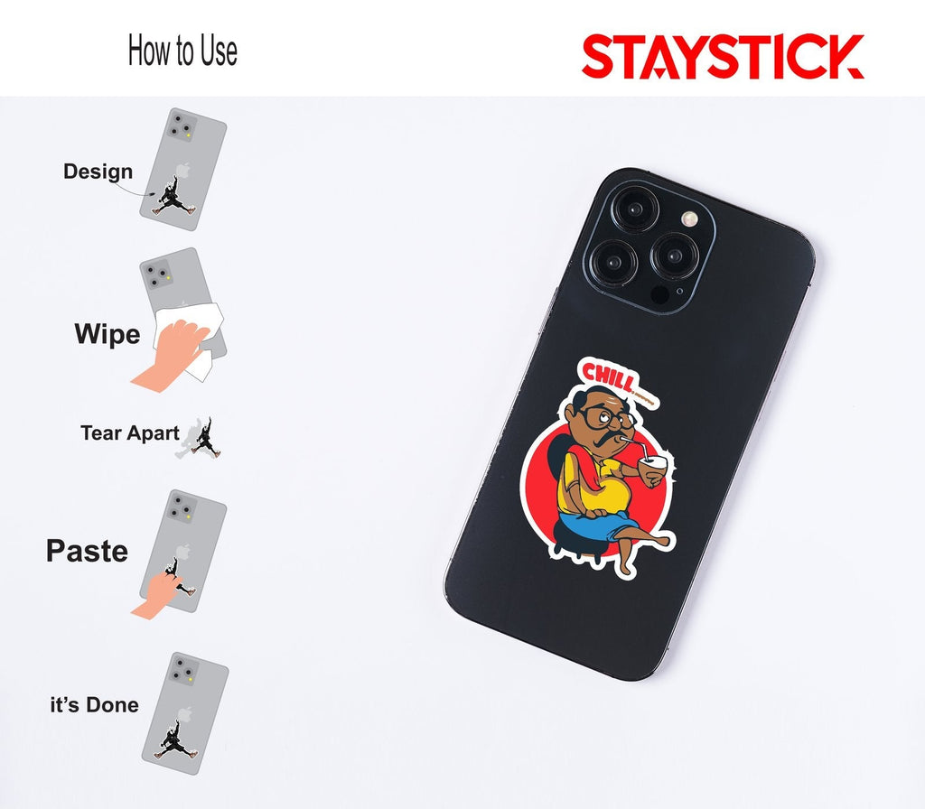 chill cartoon sticker Premium Vinyl Sticker