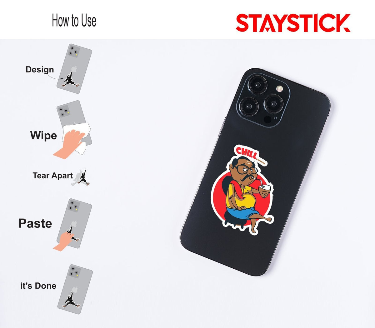 chill cartoon sticker Premium Vinyl Sticker