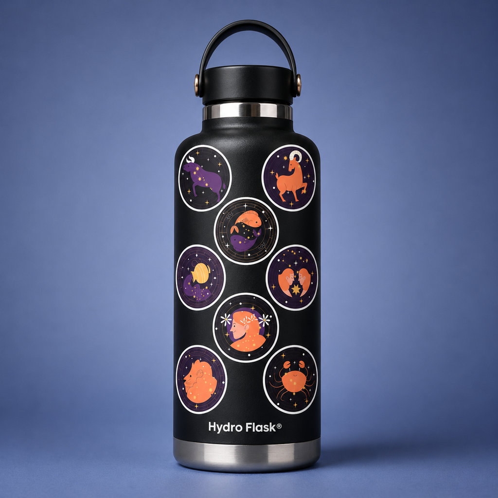 Celestial Zodiac Mini Sticker Sheet (8 Vinyl Stickers)