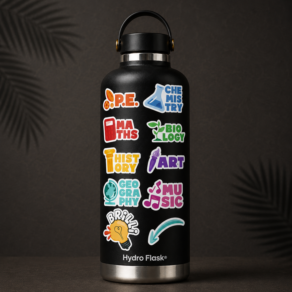 School Subjects Mini Sticker Sheet (10 Vinyl Stickers)