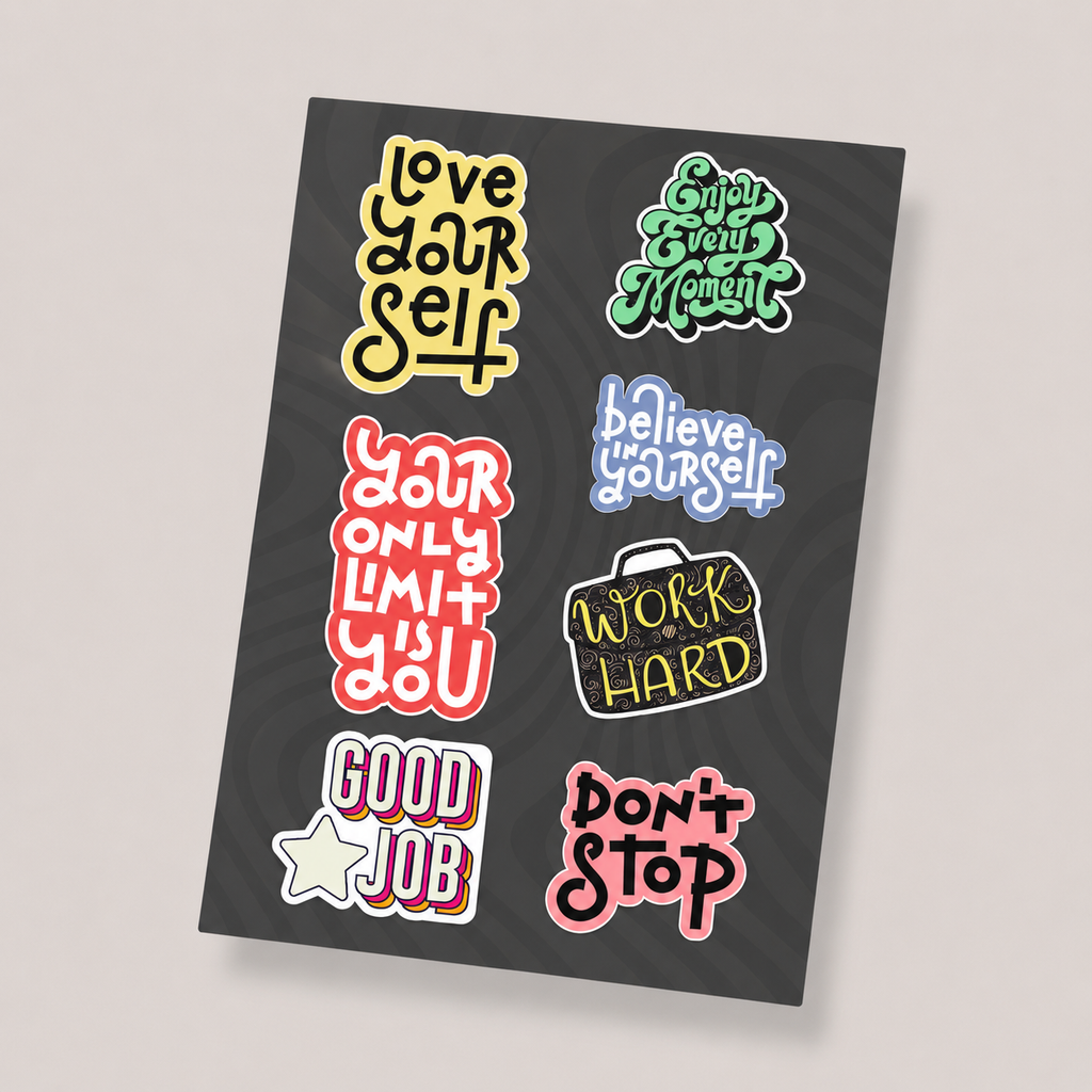 Motivational Quotes Mini Sticker Sheet (7 Vinyl Stickers)