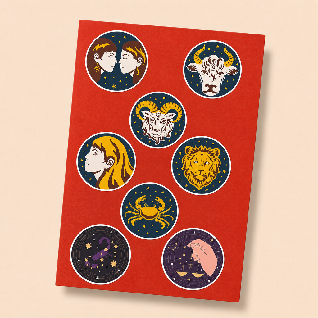 Zodiac Icons Mini Sticker Sheet 2 (8 Vinyl Stickers)