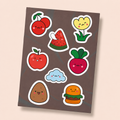 Cute Food & Nature Mini Sticker Sheet (8 Vinyl Stickers)