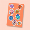 Kawaii Planets Mini Sticker Sheet (8 Vinyl Stickers)