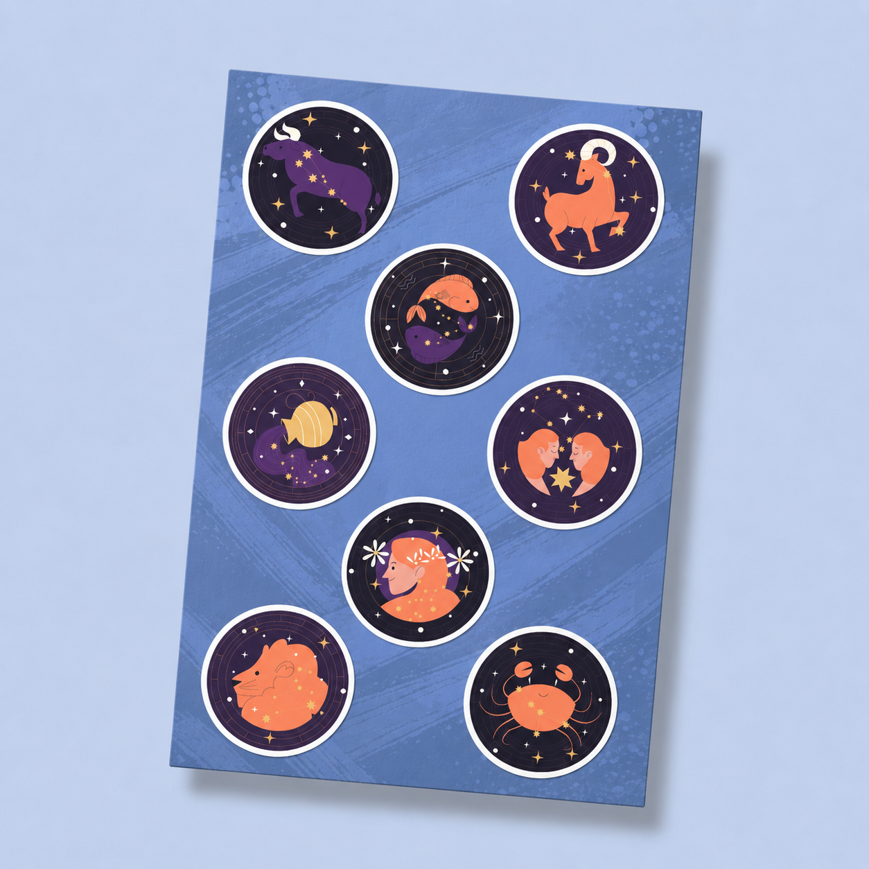 Celestial Zodiac Mini Sticker Sheet (8 Vinyl Stickers)