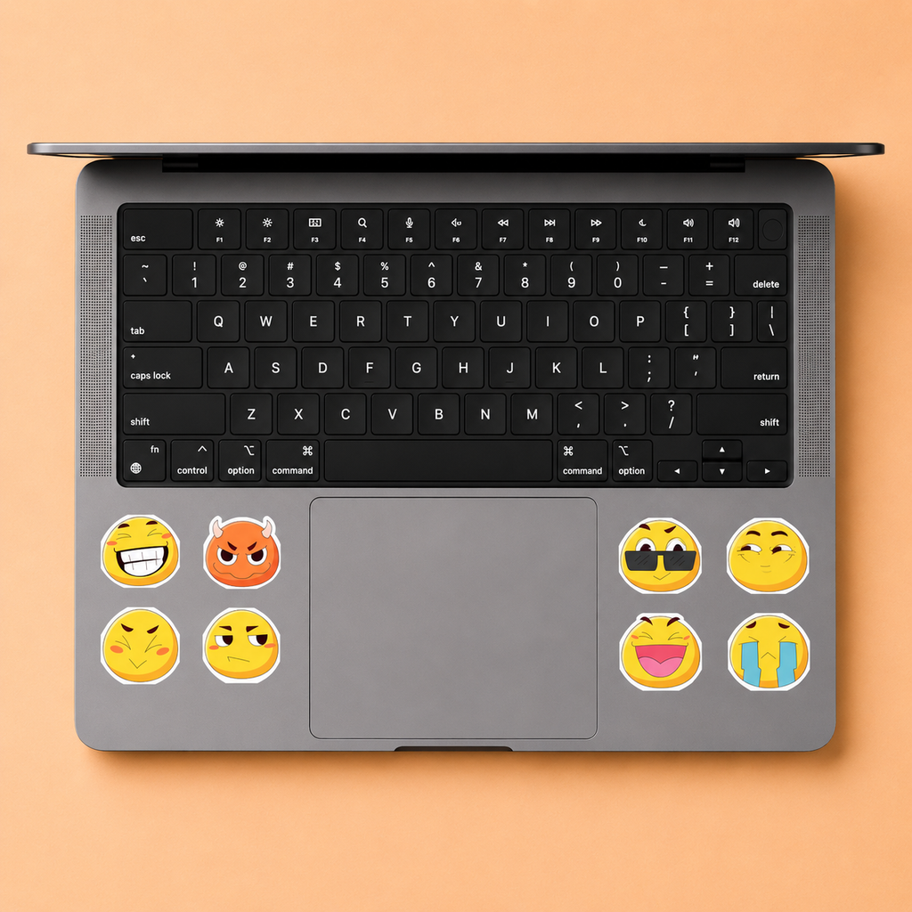 Naughty Mood Emoji Mini Sticker Sheet (8 Vinyl Stickers)
