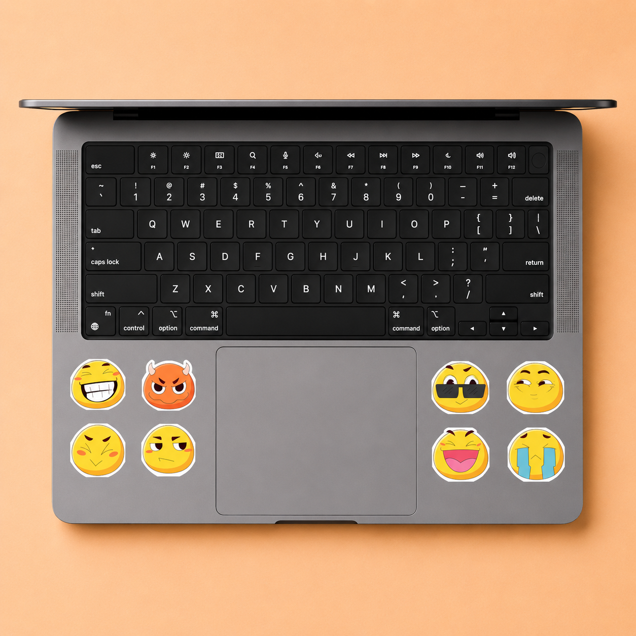 Naughty Mood Emoji Mini Sticker Sheet (8 Vinyl Stickers)