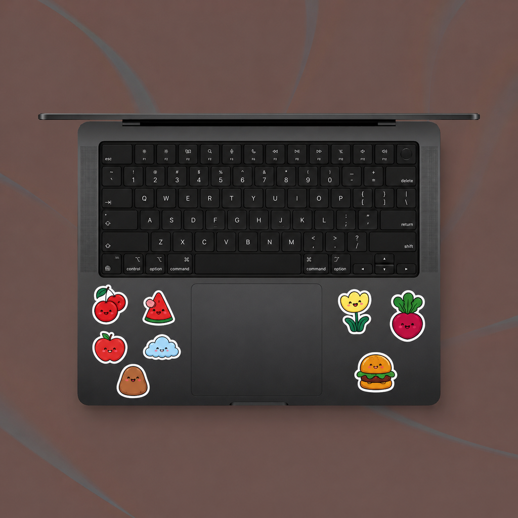 Cute Food & Nature Mini Sticker Sheet (8 Vinyl Stickers)