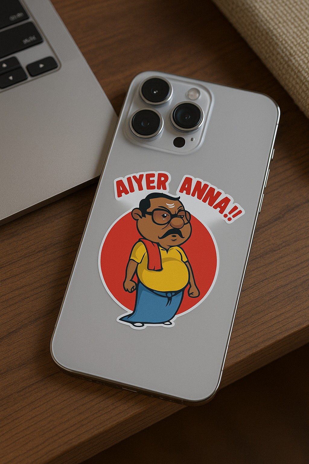 Aiyer anna funny cartoon sticker Premium Vinyl Sticker