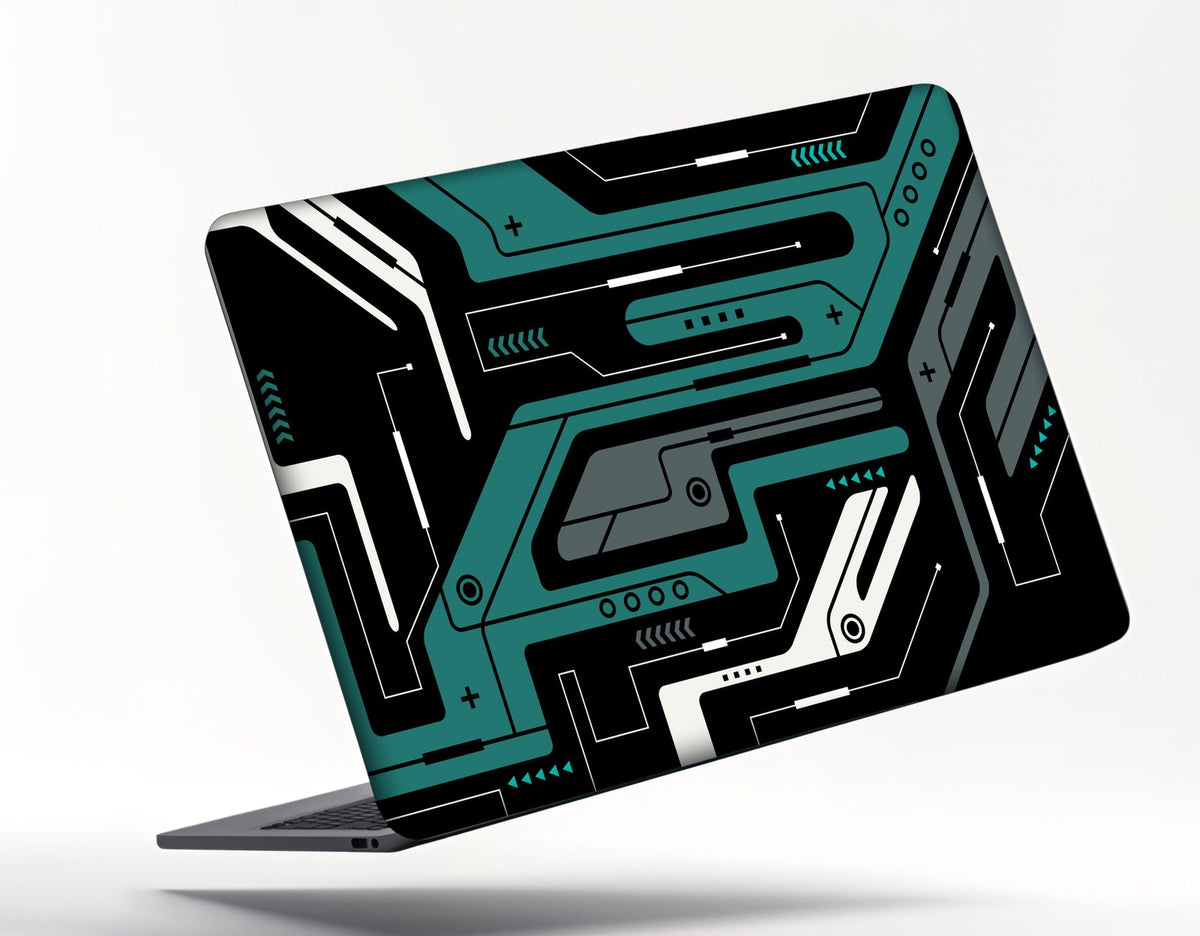 BLACK AND GREEN GRAPHICAL LAPTOP STICKER