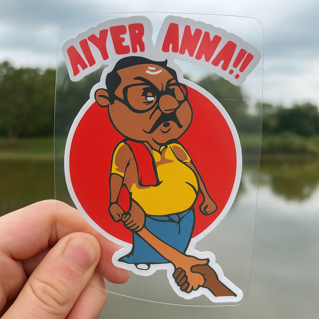 Aiyer anna funny cartoon sticker Premium Vinyl Sticker