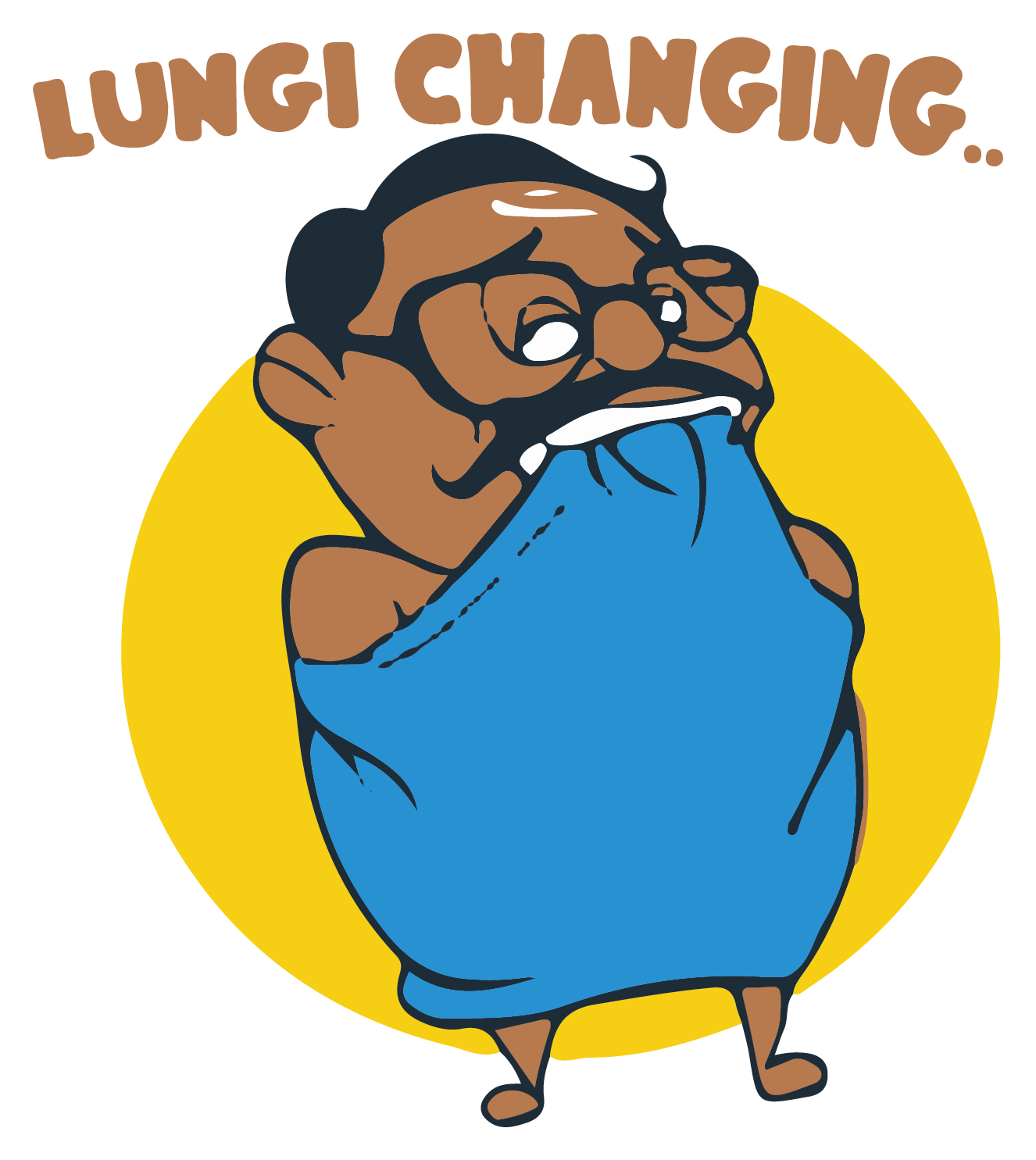 Lungi changing cartoon sticker Premium Vinyl Sticker