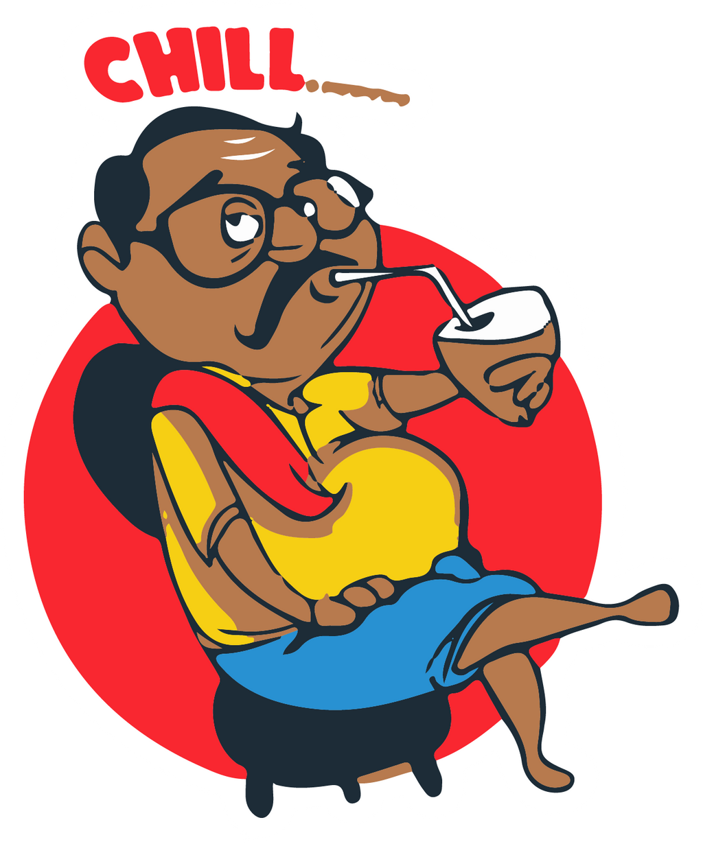 chill cartoon sticker Premium Vinyl Sticker