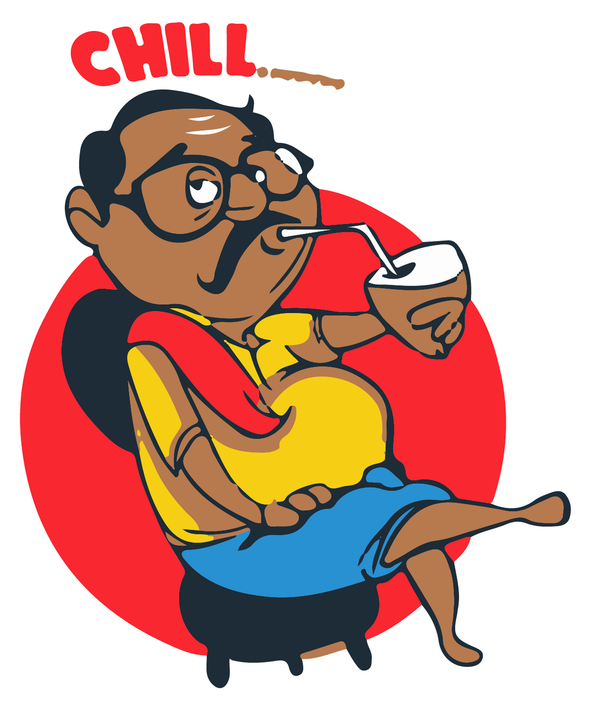 chill cartoon sticker Premium Vinyl Sticker