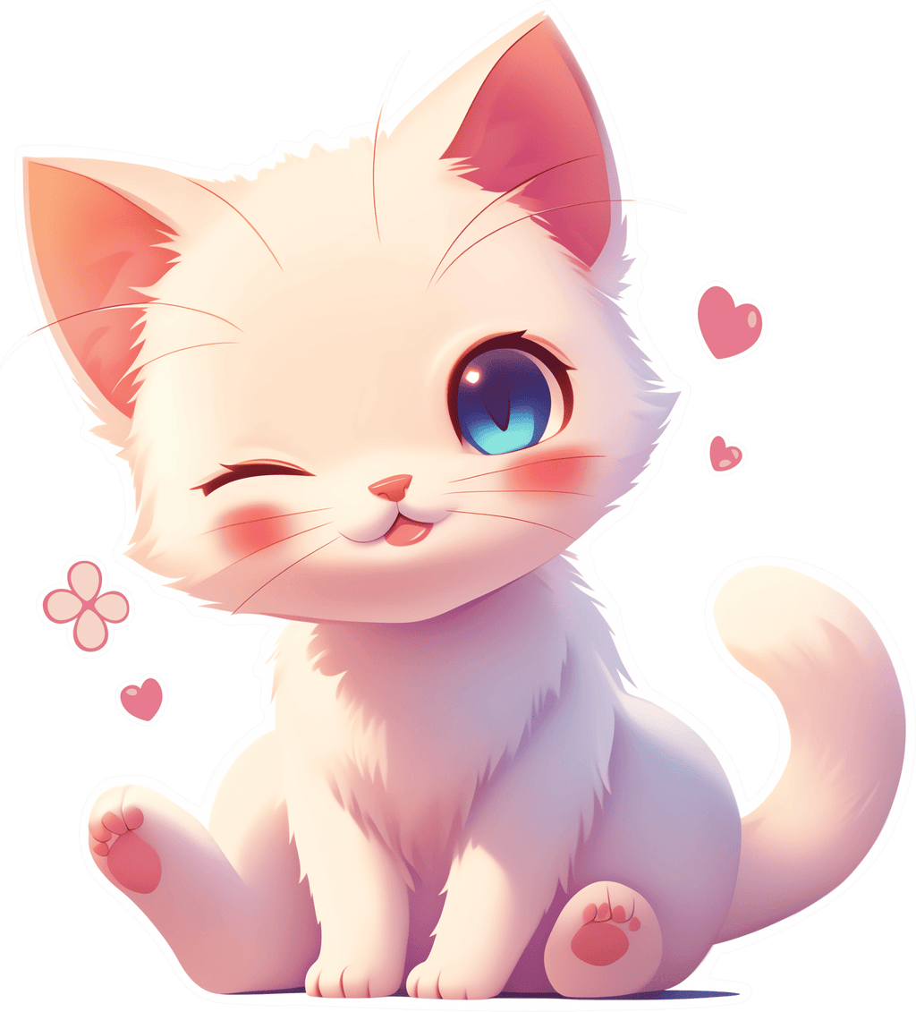 Cute Cat Sticker Premium Vinyl Sticker